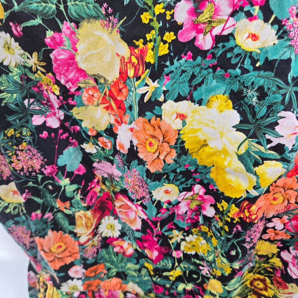 Zara Basic Black Floral Butterfly Fit and Flare Sleeveless Mini Dress Size Small - Picture 6 of 13